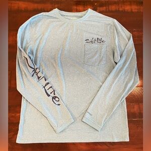 Salt life. Marlin Fade Long Sleeve Performance Pocket Tee. New without tags